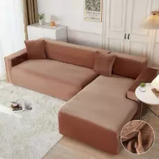 Кадифен калъф за ъглов диван - Карамел Кадифен калъф за ъглов диван - Карамел