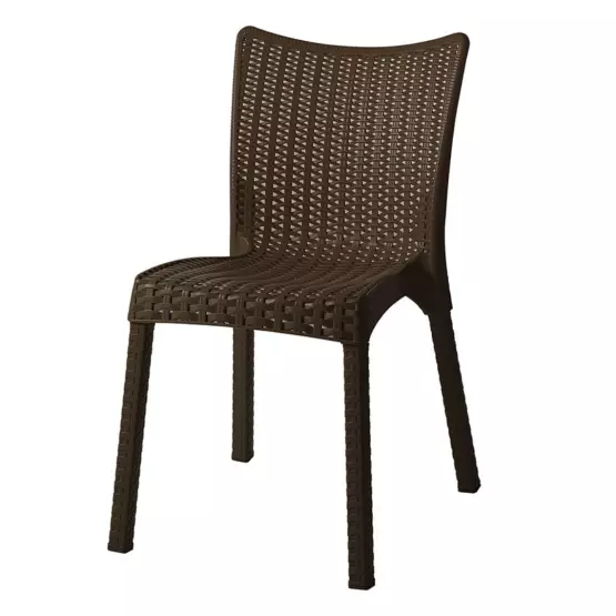 Стилен градински стол от полипропилен - Кафяв