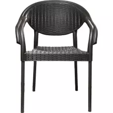 Градински стол от полипропилен с подлакътници - Кафяв Градински стол от полипропилен с подлакътници - Кафяв