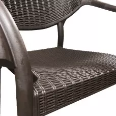 Градински стол от полипропилен с подлакътници - Кафяв Градински стол от полипропилен с подлакътници - Кафяв