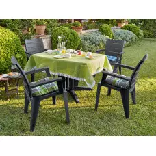 Градински стол с подлакътници - Черен Градински стол с подлакътници - Черен