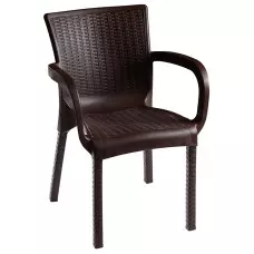 Удобен градински стол от полипропилен - Кафяв Удобен градински стол от полипропилен - Кафяв