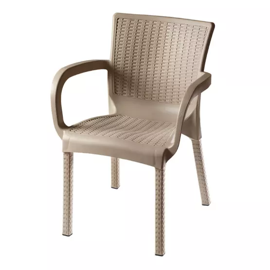 Удобен градински стол от полипропилен - Капучино