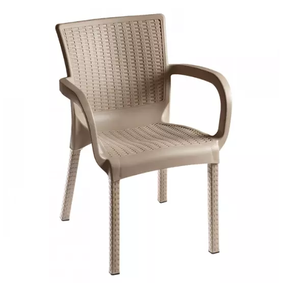 Удобен градински стол от полипропилен - Капучино