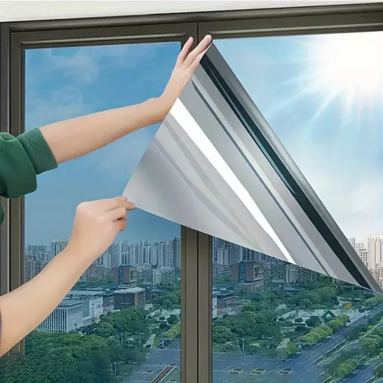 Слънцезащитно фолио за прозорци с огледален ефект