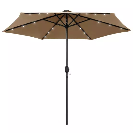  Градински чадър с LED светлини – Таупе