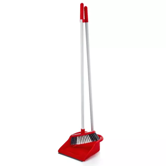Комплект лопатка с четка за почистване в червен цвят