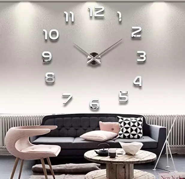 Стенен часовник с 3D цифри - диаметър 130 см.