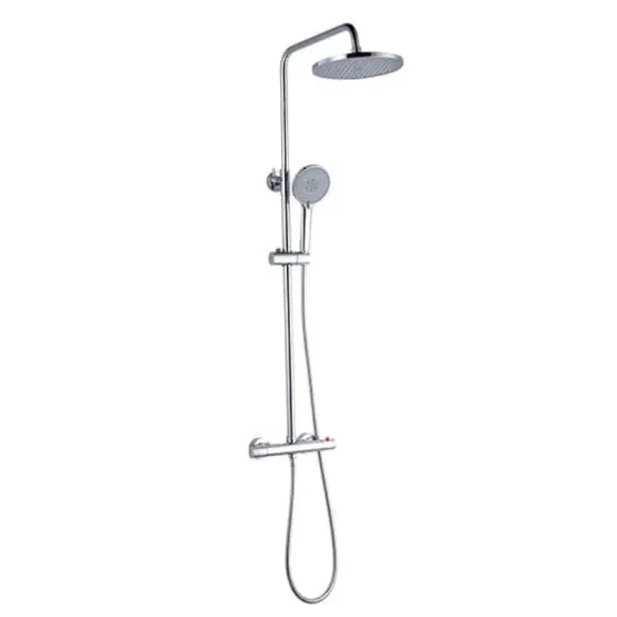 Σετ ντους με σωληνωτή ανάρτηση, χειρολαβή και θερμοστατικό μείκτη Σετ ντους με σωληνωτή ανάρτηση, χειρολαβή και θερμοστατικό μείκτη