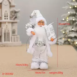 Декоративен Дядо Коледа, бял 