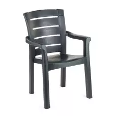 Градински стол с подлакътници - Черен Градински стол с подлакътници - Черен