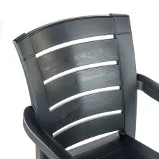 Градински стол с подлакътници - Черен Градински стол с подлакътници - Черен