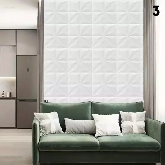 Самозалепващ тапет 3D триъгълници - 70 x 70 см, 5 мм, бял Самозалепващ тапет 3D триъгълници - 70 x 70 см, 5 мм, бял