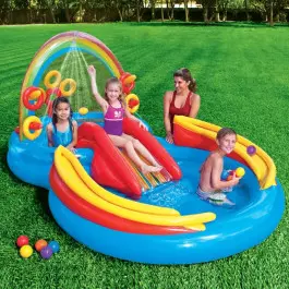 Детски надуваем център за игра Intex 57453NP Rainbow, 297 х 193 х 135 см