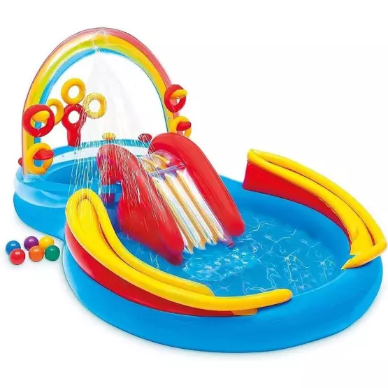 Детски надуваем център за игра Intex 57453NP Rainbow, 297 х 193 х 135 см Детски надуваем център за игра Intex 57453NP Rainbow, 297 х 193 х 135 см