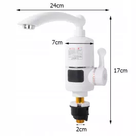 Електрически проточен водонагревател, метален стоящ корпус, 3 kW, бял