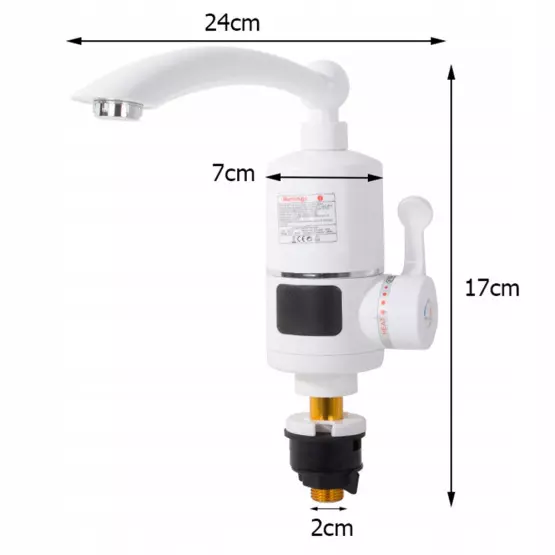 Електрически проточен водонагревател, метален стоящ корпус, 3 kW, бял