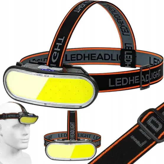 Акумулаторен COB LED челник с 5 режима и регулиране ъгъла на светлината, USB-C Акумулаторен COB LED челник с 5 режима и регулиране ъгъла на светлината, USB-C