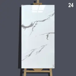 Самозалепващо декоративно пано за стена - 60 x 30 см, бял мрамор - 3