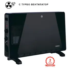 Конвектор Rosberg R51974ET, Турбо, 2500W, 3 степени, Термостат, Автоматично изключване, Черен