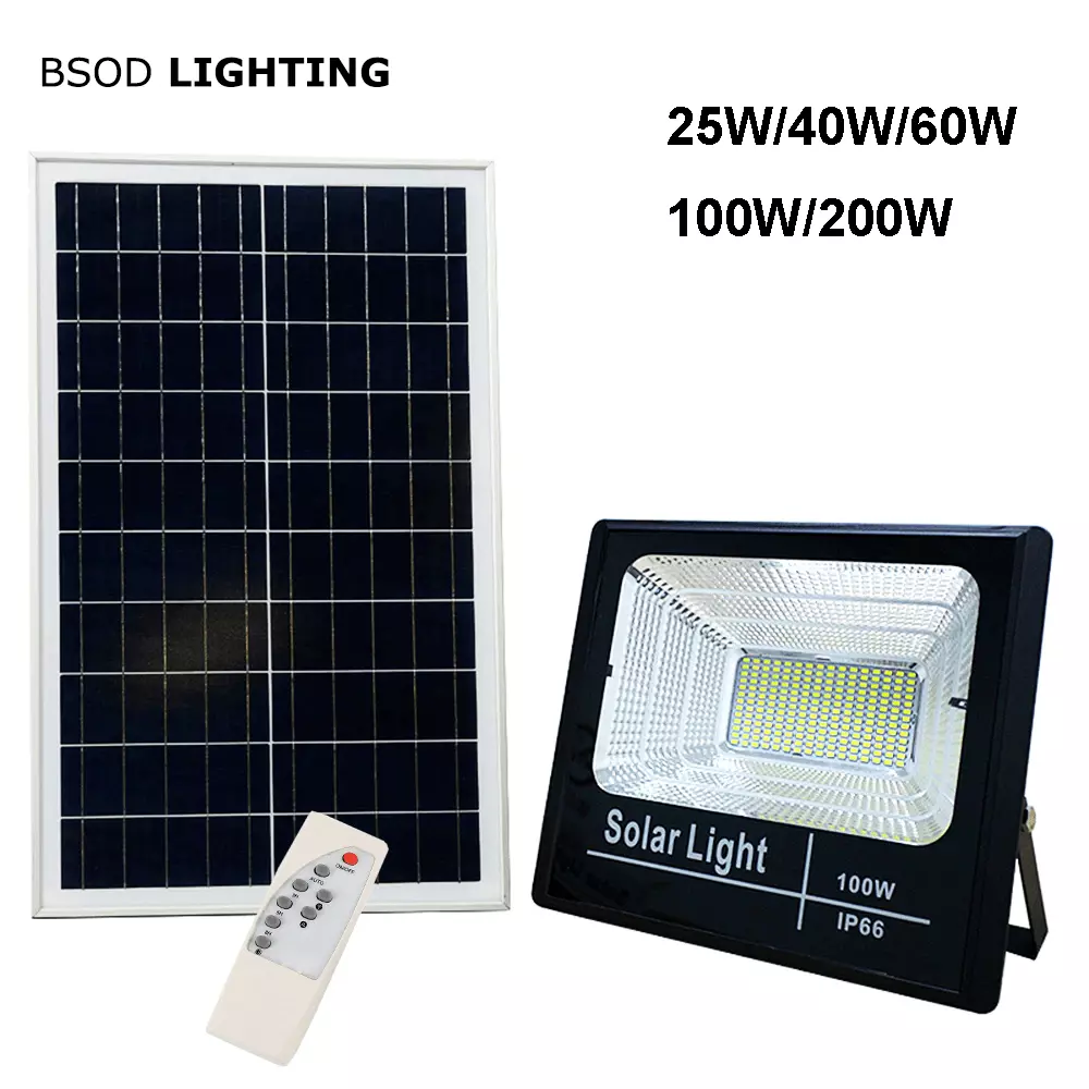 60W LED Прожектор за външен монтаж + Соларен панел