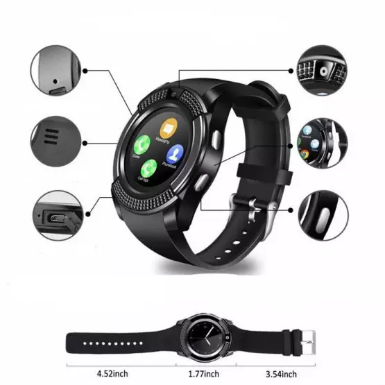 Смарт часовник Smart watch V8 с bluetooth, камера и SIM карта