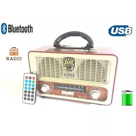 Ретро( Винтидж)Радио Meier M-111BT FM, Bluetooth USB SD AUX