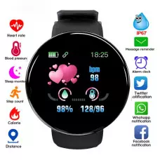 Смарт Часовник D18, Android, iOS/ Android, Bluetooth-Свързаност, Водоустойчив, Кръвно, Пулс Смарт Часовник D18, Android, iOS/ Android, Bluetooth-Свързаност, Водоустойчив, Кръвно, Пулс