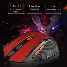 Ергономична Безжична USB оптична 6D мишка с регулируем DPI, Спящ режим - Червено/Черно Ергономична Безжична USB оптична 6D мишка с регулируем DPI, Спящ режим - Червено/Черно