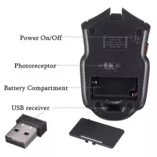 Ергономична Безжична USB оптична 6D мишка с регулируем DPI, Спящ режим - Червено/Черно Ергономична Безжична USB оптична 6D мишка с регулируем DPI, Спящ режим - Червено/Черно