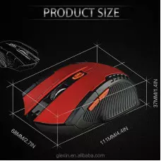 Ергономична Безжична USB оптична 6D мишка с регулируем DPI, Спящ режим - Червено/Черно Ергономична Безжична USB оптична 6D мишка с регулируем DPI, Спящ режим - Червено/Черно