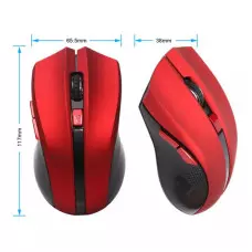 Геймърска Безжична USB оптична 6D мишка с до 2400 DPI, цвят - Червено/Черно Геймърска Безжична USB оптична 6D мишка с до 2400 DPI, цвят - Червено/Черно