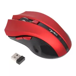 Геймърска Безжична USB оптична 6D мишка с до 2400 DPI, цвят - Червено/Черно