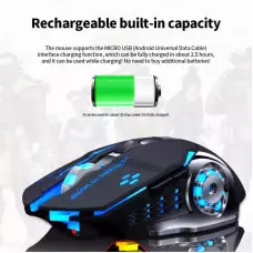 Геймърска Безжична USB Презареждаема 6D мишка 3600 DPI, 7 цвята LED подсветка Геймърска Безжична USB Презареждаема 6D мишка 3600 DPI, 7 цвята LED подсветка