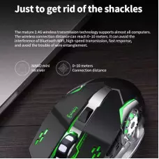 Геймърска Безжична USB Презареждаема 6D мишка 3600 DPI, 7 цвята LED подсветка Геймърска Безжична USB Презареждаема 6D мишка 3600 DPI, 7 цвята LED подсветка