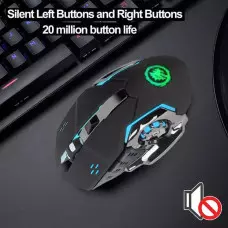 Геймърска Безжична USB Презареждаема 6D мишка 3600 DPI, 7 цвята LED подсветка Геймърска Безжична USB Презареждаема 6D мишка 3600 DPI, 7 цвята LED подсветка