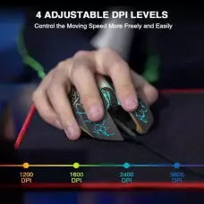 Геймърска Жична USB 6D мишка 3600 DPI, 7 променящи се цвята LED подсветка Геймърска Жична USB 6D мишка 3600 DPI, 7 променящи се цвята LED подсветка