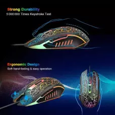 Геймърска Жична USB 6D мишка 3600 DPI, 7 променящи се цвята LED подсветка Геймърска Жична USB 6D мишка 3600 DPI, 7 променящи се цвята LED подсветка