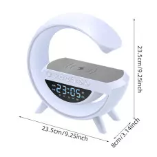 Смарт LED лампа-зарядно с високоговорител и часовник Смарт LED лампа-зарядно с високоговорител и часовник