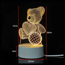 Декоративна 3D LED нощна лампа Мече Декоративна 3D LED нощна лампа Мече