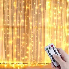 3X3 m. Коледна светлинна 300 LED завеса и дистанционно 3X3 m. Коледна светлинна 300 LED завеса и дистанционно