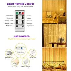 3X3 m. Коледна светлинна 300 LED завеса и дистанционно 3X3 m. Коледна светлинна 300 LED завеса и дистанционно