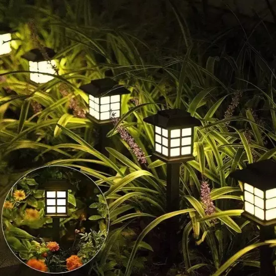 6 броя LED соларни градински лампи