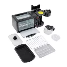 3 в 1 печка, тостер и кафемашина, плоча с незалепващо покритие 3 в 1 печка, тостер и кафемашина, плоча с незалепващо покритие