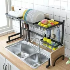 Кухненски органайзер за мивка, сушилник за чинии, чаши, прибори, плодове, регулируема поставка Кухненски органайзер за мивка, сушилник за чинии, чаши, прибори, плодове, регулируема поставка