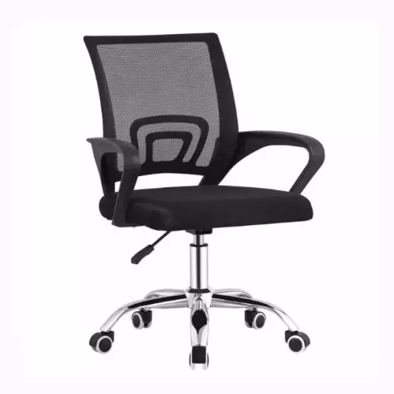 Ергономичен Офис Стол с лумбална опора и седалка с високоплътна еластична гъба, амортисьор, въртящ се, без люлеене - 3101