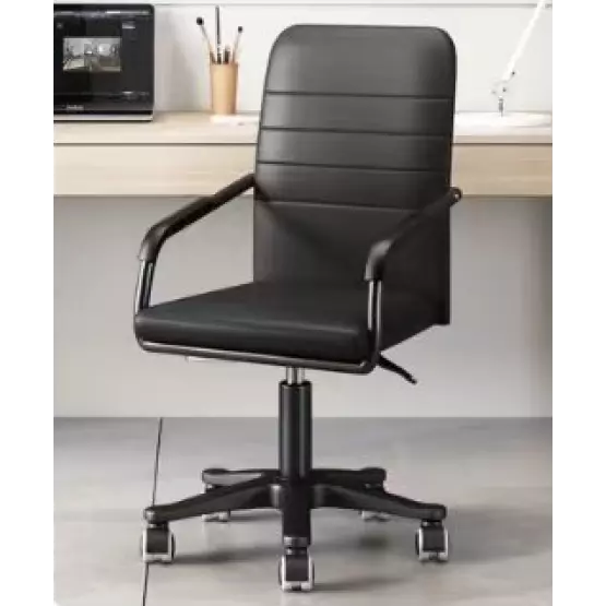 Офис стол с регулиране на височината, въртящ се, еко кожа