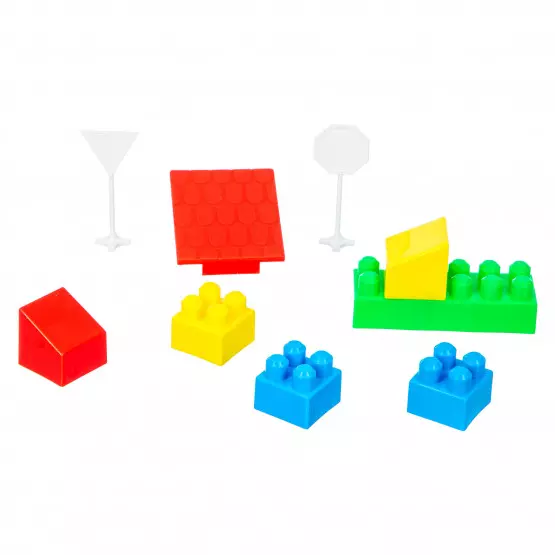 Детски конструктор с цветни части - 140 елемента