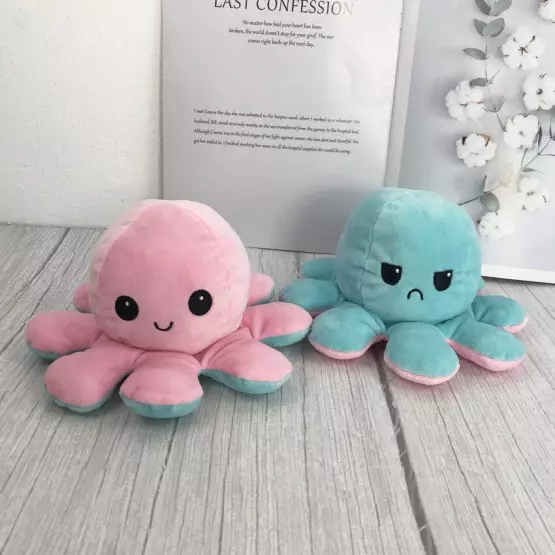 Плюшена играчка октопод с две лица