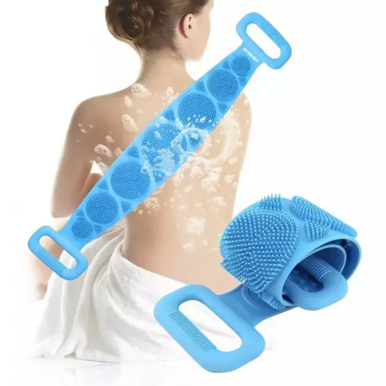Ексфолираща силиконова гъба за баня за триене на гърба 